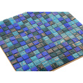 China supply blue glass mixed Hot - melt mosaic floor wall tile